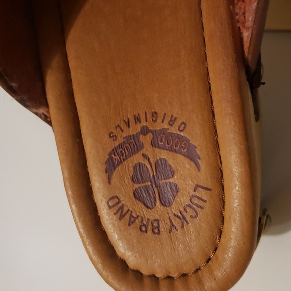 LUCKY BRAND LEATHER/SUEDE PEACE SIGN CLOGS SZ 7 NEW - Picture 5 of 16
